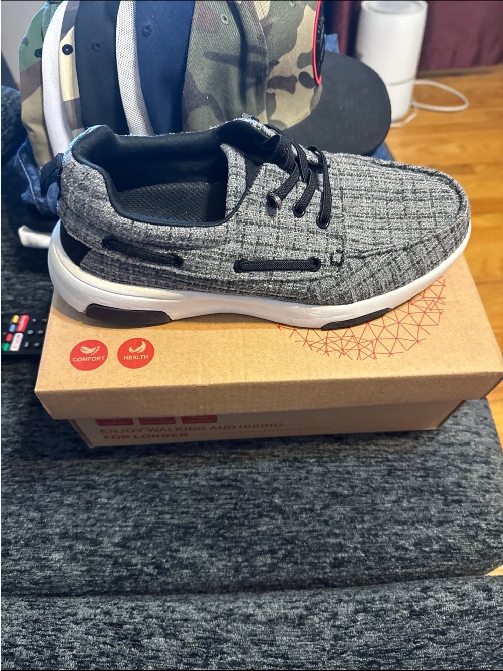 Casual Grey Knit Lace-Up Women's Sneakers
